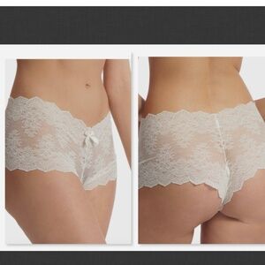 NEW Hanky Panky Open Gusset Panties Ivory Size S